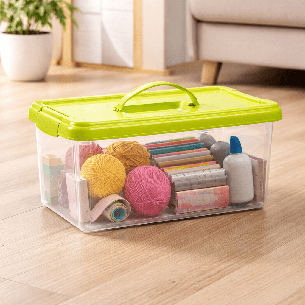 Caja Almacenaje 10 Litros con Tapa, Asa y Apilable - Sweet Home