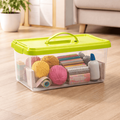 Caja Almacenaje 10 Litros con Tapa, Asa y Apilable - Sweet Home