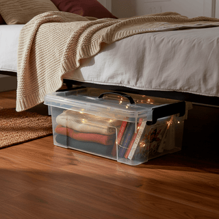 Caja de Almacenaje 12,6L Plastic Forte con Tapa y Asa - Sweet Home