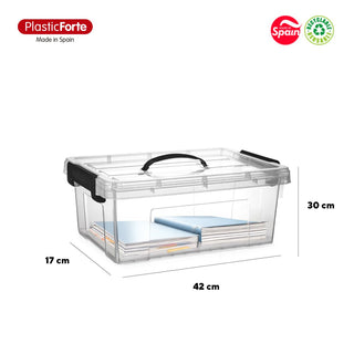 Caja de Almacenaje 12,6L Plastic Forte con Tapa y Asa - Sweet Home