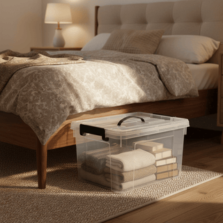 Caja de Almacenaje 24L Plastic Forte con Tapa y Asa - Sweet Home