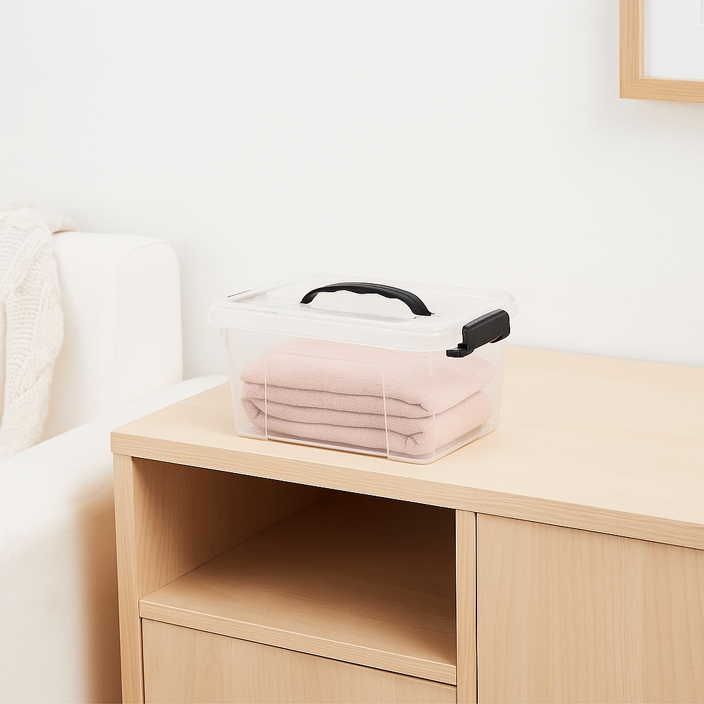 Caja de Almacenaje 5.7L Plastic Forte con Tapa y Asa - Sweet Home