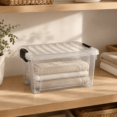 Caja de Almacenaje Klip 16.6L Plastic Forte con Tapa Cajas de plástico almacenaje Caja con Tapa - Sweet Home