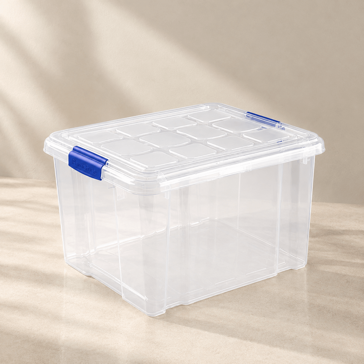 Caja de Almacenamiento 25L Plastic Forte | Transparente con Tapa Cajas de plástico Almacenaje caja - Sweet Home