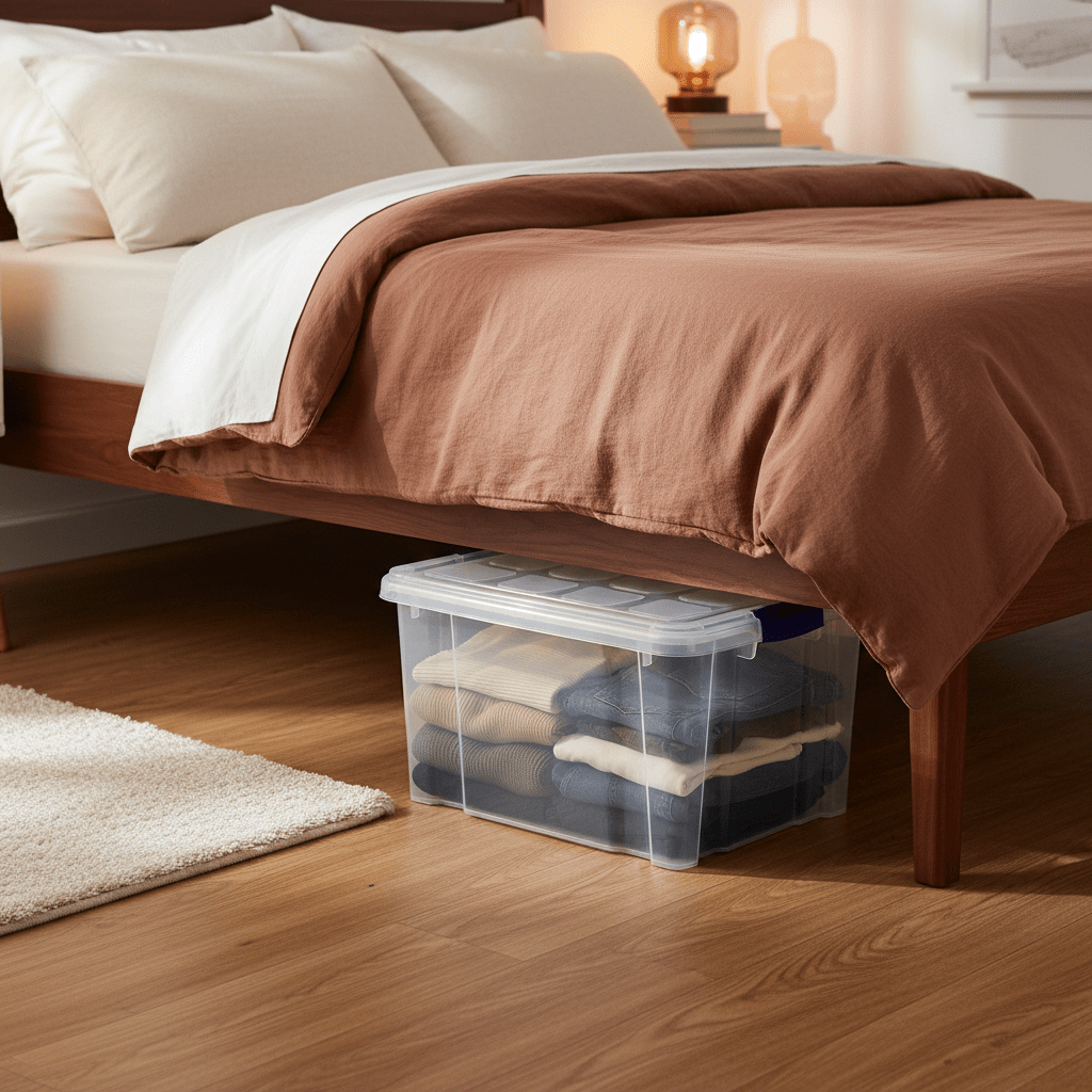Caja de Almacenamiento 25L Plastic Forte | Transparente con Tapa - Sweet Home