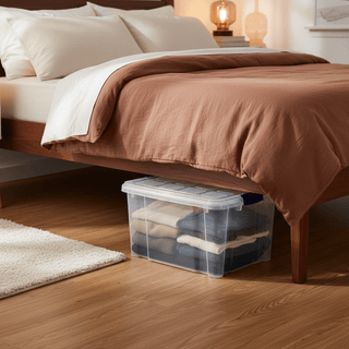 Caja de Almacenamiento 25L Plastic Forte | Transparente con Tapa - Sweet Home