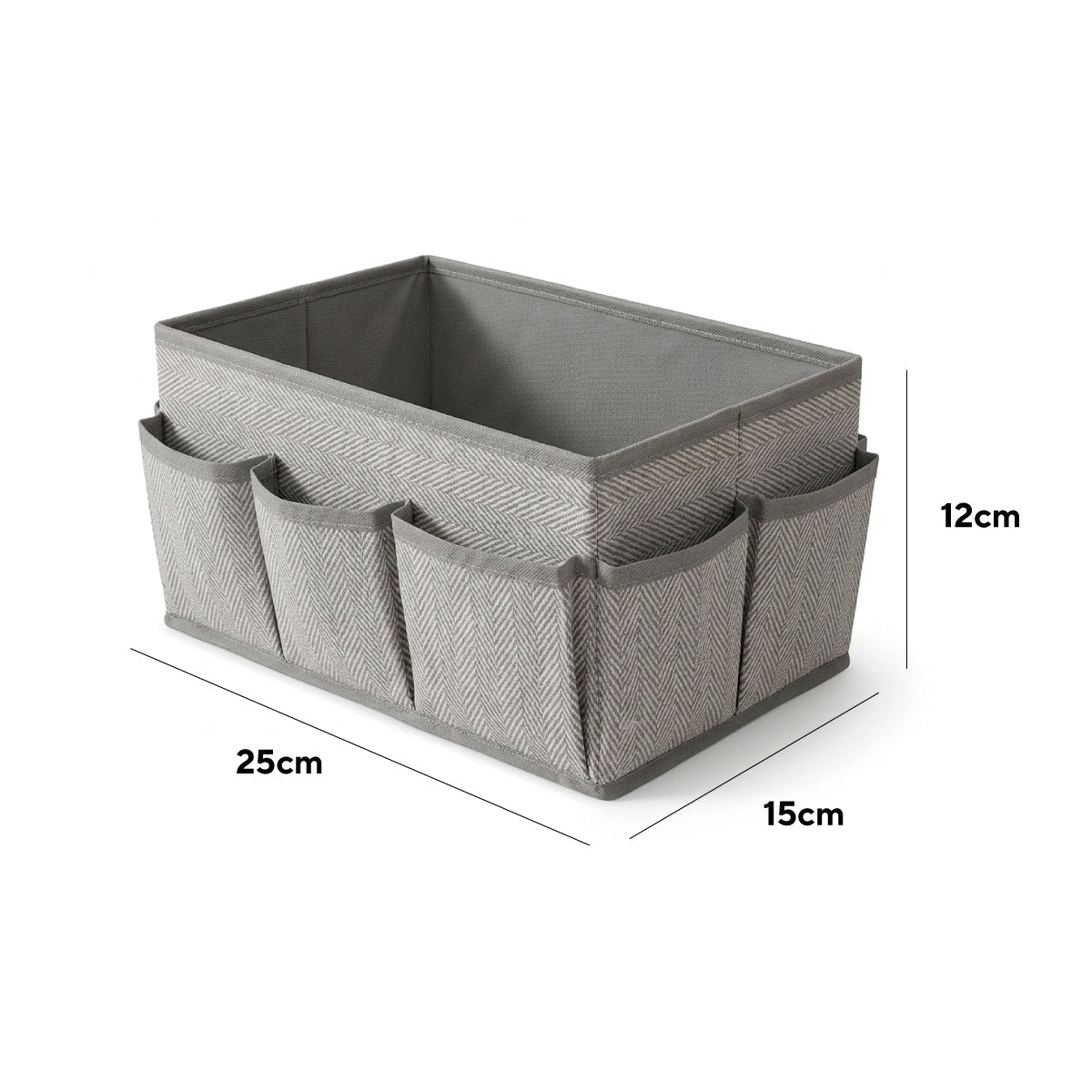 Caja Organizadora de Tela Plegable 25x15x12 cm - Organizador Multiusos 7 Compartimentos - Sweet Home
