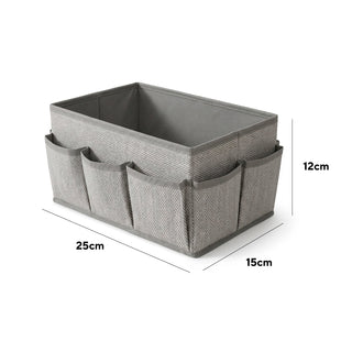 Caja Organizadora de Tela Plegable 25x15x12 cm - Organizador Multiusos 7 Compartimentos - Sweet Home
