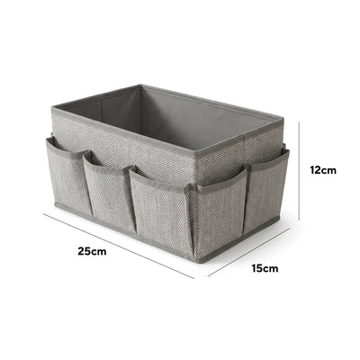 Caja Organizadora de Tela Plegable 25x15x12 cm - Organizador Multiusos 7 Compartimentos - Sweet Home