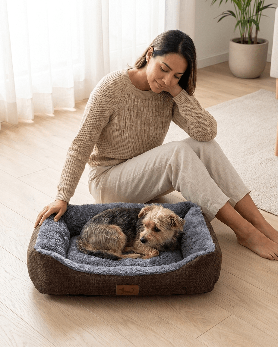 Cama Antiestrés de Felpa para Perros y Gatos | Suave y Lavable Cama de viaje - Sweet Home