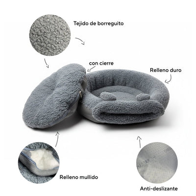 Cama Cuna para Perros Gris | Confort Ortopédico y Lavable - Sweet Home - Sweet Home