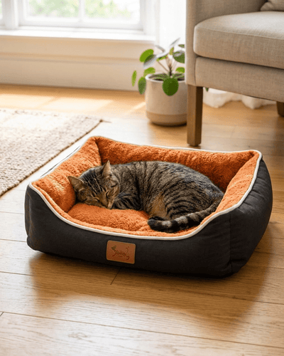 Cama Cuna para Perros Naranja y Negra - Resistente y Lavable (3 Tamaños) Camas para perros ama - Sweet Home
