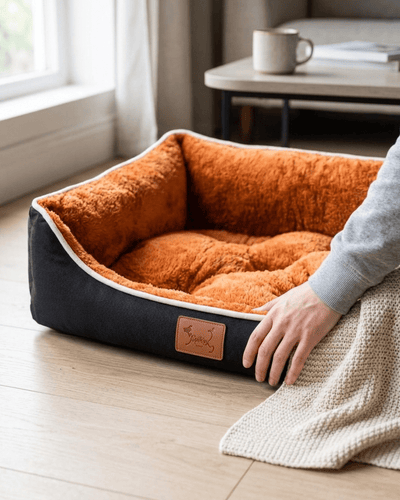 Cama Cuna para Perros Naranja y Negra - Resistente y Lavable (3 Tamaños) Camas para perros ama - Sweet Home