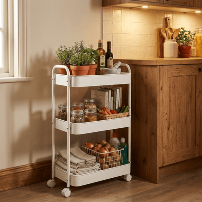 Carro de Almacenamiento de 3 Niveles con Ruedas – Organizador Multiusos para Cocina - Sweet Home