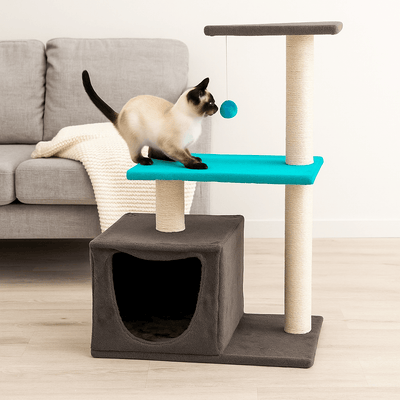 Casa Rascador Árbol para Gatos | Zona de Juego y Descanso - Sweet Home