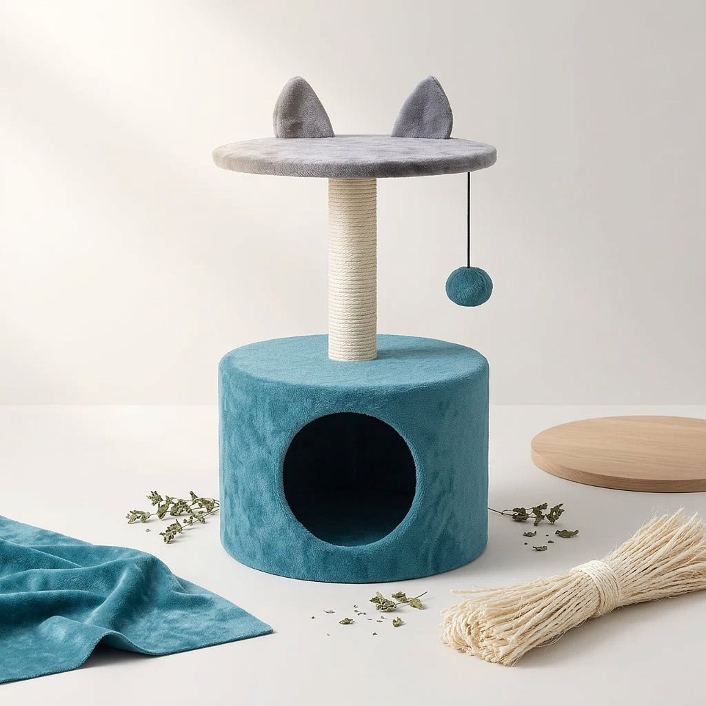 Casa Rascador para Gato | Árbol Rascador con Casita Productos para mascotas Gatos - Sweet Home
