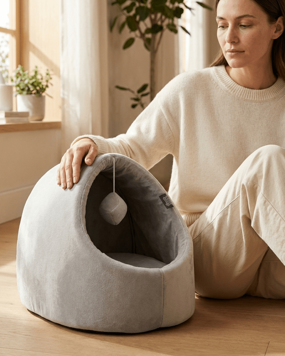 Casita de fieltro para gato con juguete Camas Accesorio para gatos - Sweet Home