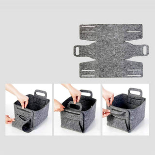 Cesta de Almacenamiento de Fieltro Plegable | Organizador Multiusos Gris Antracita - Sweet Home