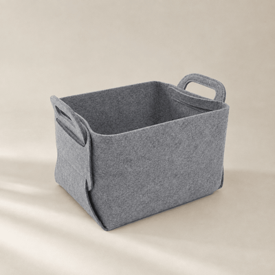 Cesta de Almacenamiento de Fieltro Plegable | Organizador Multiusos Gris Antracita Cestos organizadores para el hogar cesta de almacenaje - Sweet Home