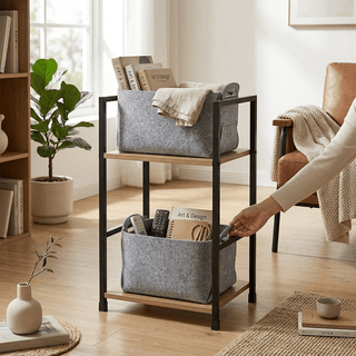 Cesta de Almacenamiento de Fieltro Plegable | Organizador Multiusos Gris Antracita - Sweet Home