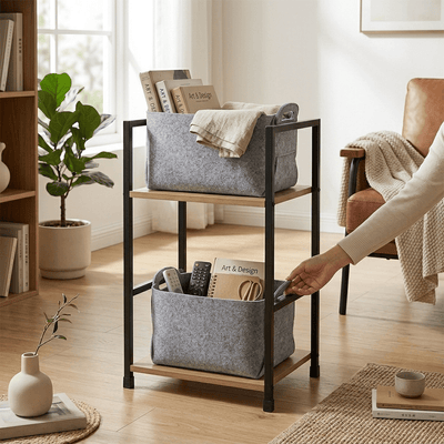 Cesta de Almacenamiento de Fieltro Plegable | Organizador Multiusos Gris Antracita - Sweet Home