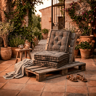 Cojín para Palets y Suelo 60x60 cm | Algodón con Asa | Exterior e Interior - Sweet Home