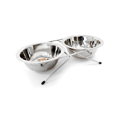 Comedero Elevado Doble de Acero para Perros y Gatos - Sweet Home