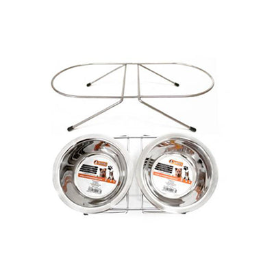 Comedero Elevado Doble de Acero para Perros y Gatos - Sweet Home