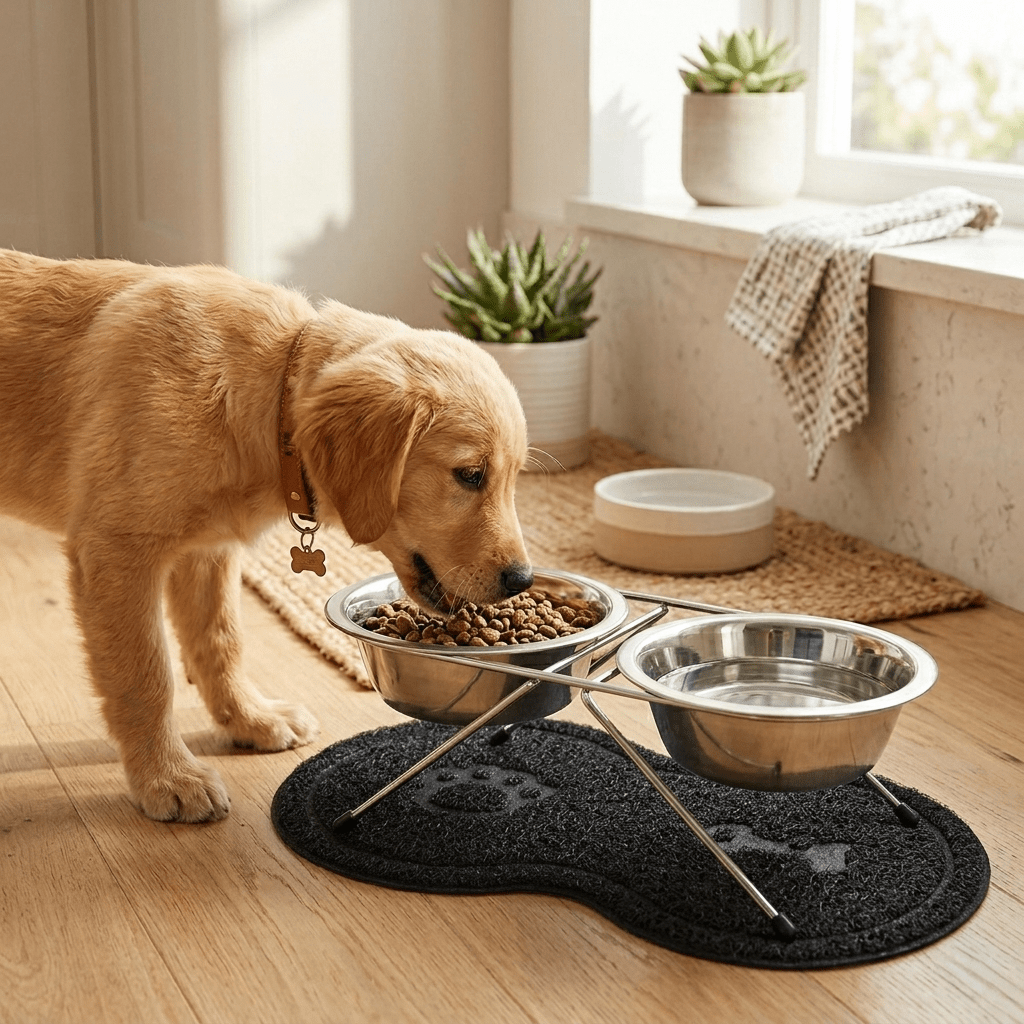 Comedero Elevado Doble de Acero para Perros y Gatos - Sweet Home