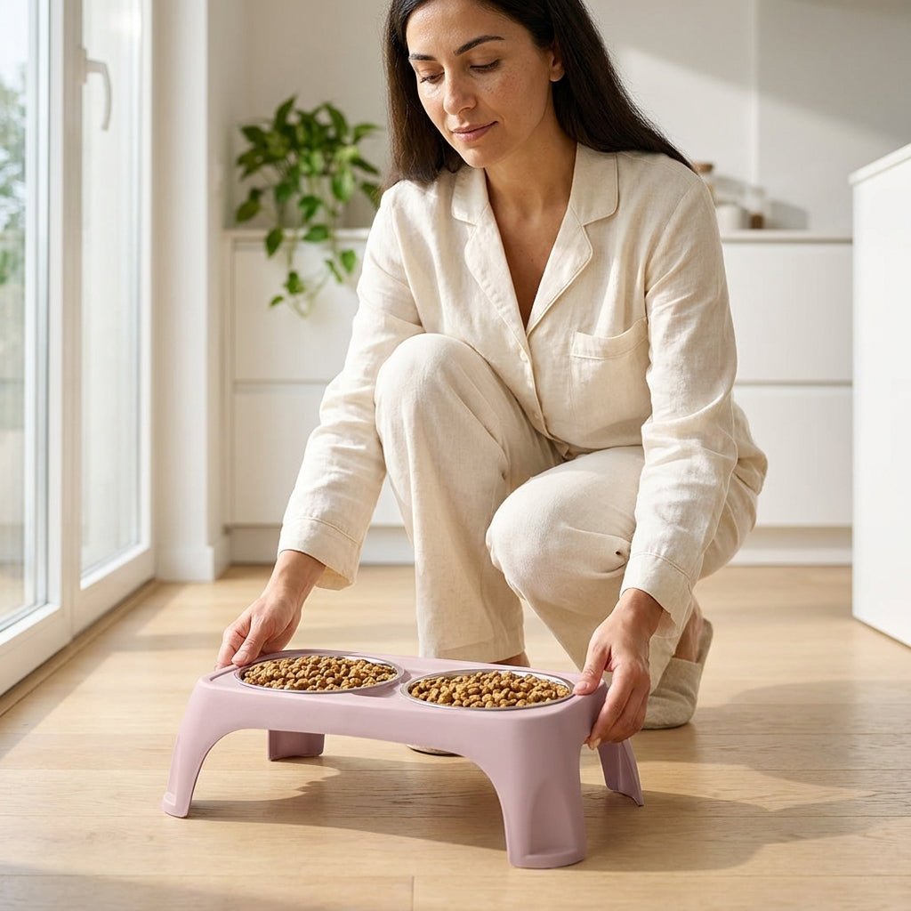 Comedero Elevado Doble para Perros y Gatos comedero Comederos - Sweet Home