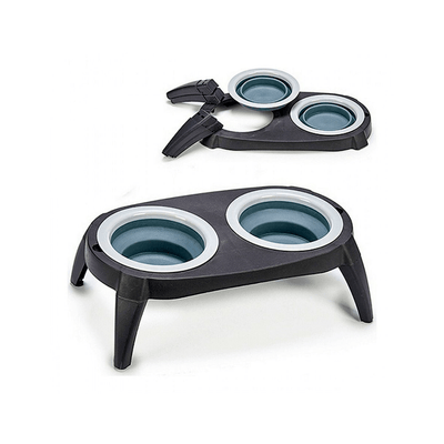 Comedero Para Mascotas Gris Silicona - Sweet Home