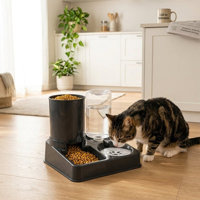 Comedero y bebedero para mascotas 2 en 1 con dispensador de agua y alimento Alimentadores automáticos - Sweet Home