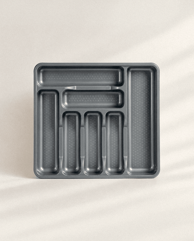 Cubertero Plástico Gris 7 Compartimentos | Organizador Cubiertos Escurreplatos accesorios de cocina - Sweet Home
