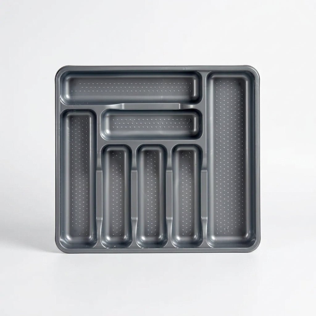 Cubertero Plástico Gris 7 Compartimentos | Organizador Cubiertos Escurreplatos accesorios de cocina - Sweet Home