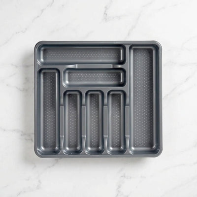 Cubertero Plástico Gris 7 Compartimentos | Organizador Cubiertos Escurreplatos accesorios de cocina - Sweet Home