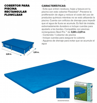 Cubierta Piscina Bestway 300x200 cm Flowclear - Sweet Home