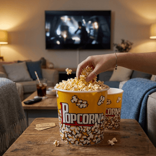 Cubo de Palomitas Reutilizable Estilo Cine de Plástico Duro - Sweet Home