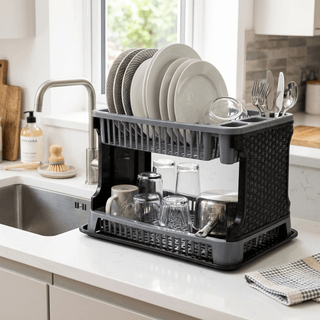Escurreplatos de Plástico 2 Pisos Kinvara - Organizador de Fregadero Compacto - Sweet Home