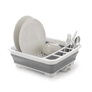 Escurreplatos de Silicona Plegable (Blanco y Gris) - Sweet Home