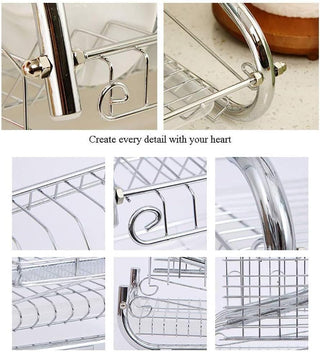 Escurreplatos Doble de Metal con Bandeja Antigoteo - Sweet Home