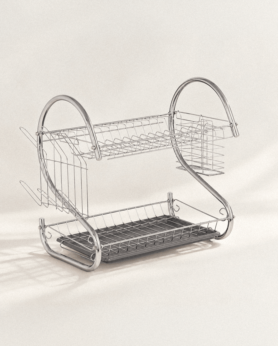 Escurreplatos doble de metal con bandeja Escurreplatos accesorios de cocina - Sweet Home