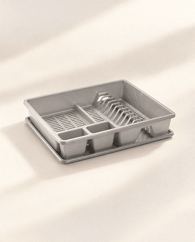 Escurreplatos Rectangular Gris con Bandeja Recoge agua Escurreplatos Cubertero - Sweet Home