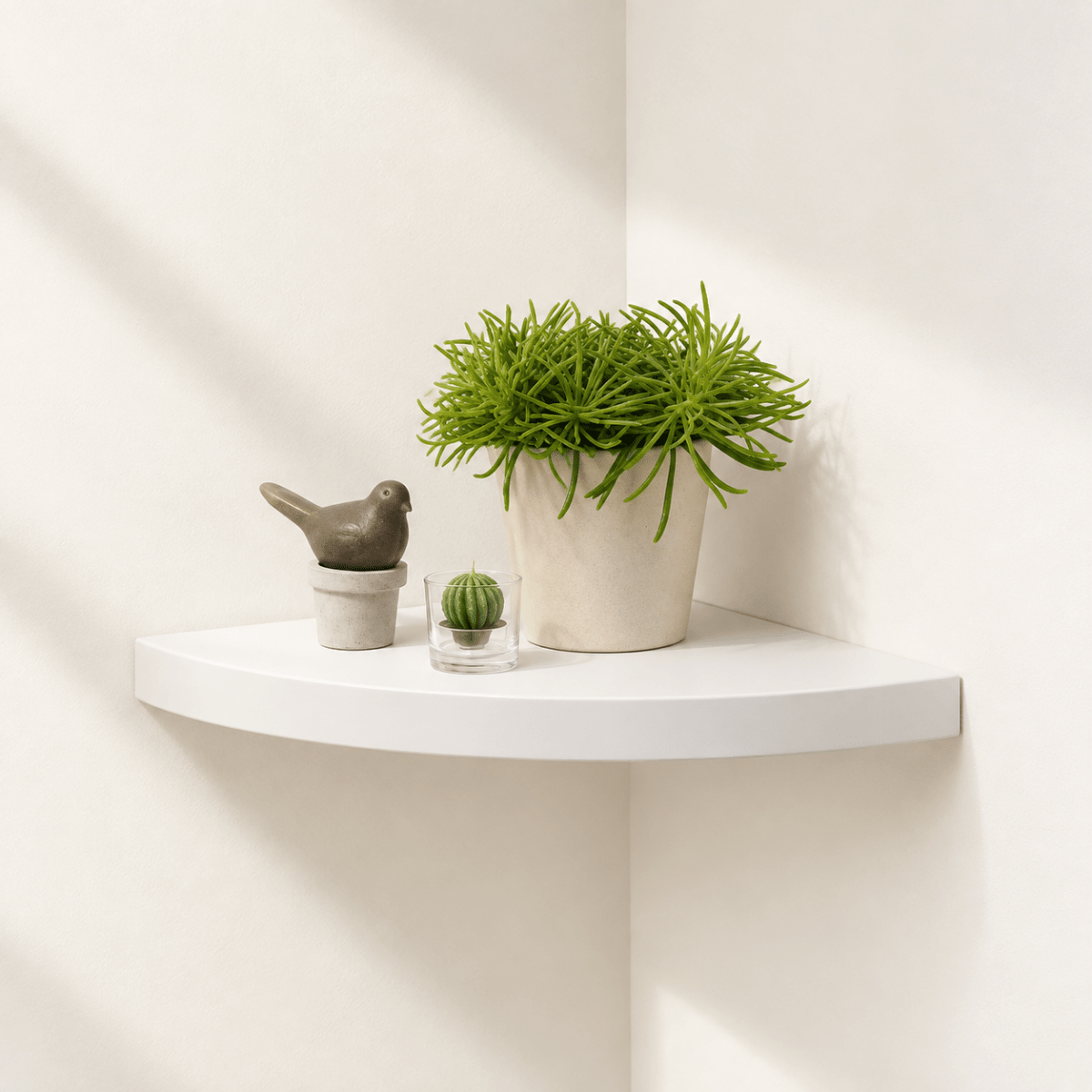 Estante Flotante de Esquina Redonda 25cm Estantes y estanterías de pared de esquina decoración de hogar - Sweet Home