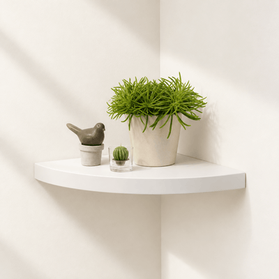 Estante Flotante de Esquina Redonda 25cm Estantes y estanterías de pared de esquina decoración de hogar - Sweet Home
