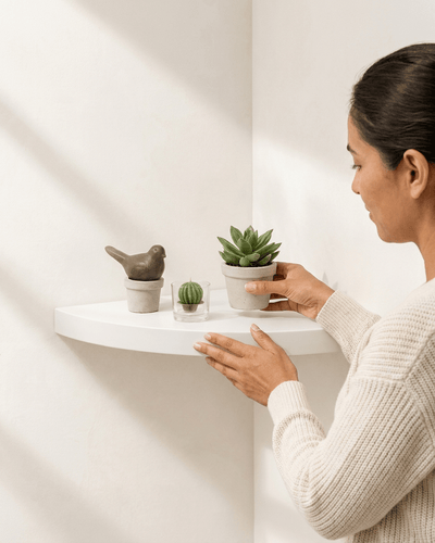 Estante flotante esquinero 25 cm Estantes y estanterías de pared de esquina decoración de hogar - Sweet Home