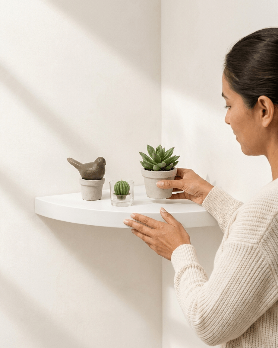 Estante flotante esquinero 25 cm Estantes y estanterías de pared de esquina decoración de hogar - Sweet Home