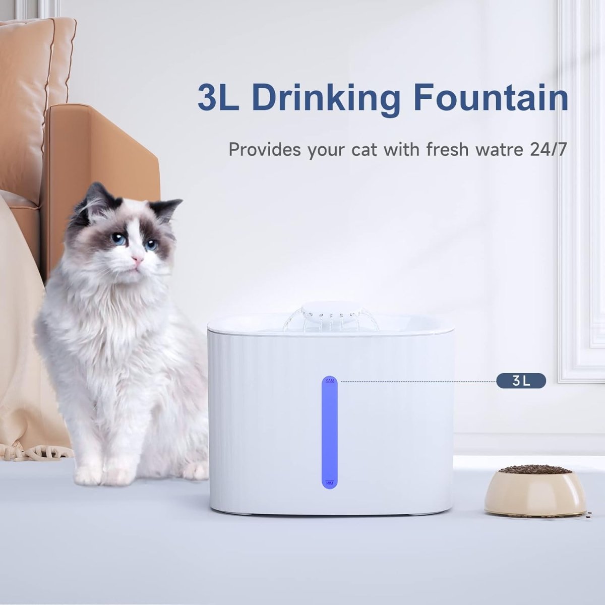 Fuente de Agua Automática para Gatos 3 Litros - Sweet Home