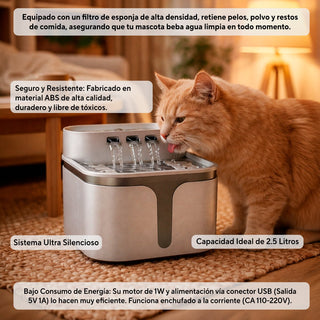 Fuente de Agua Automática para Mascotas 2.5L - Sweet Home