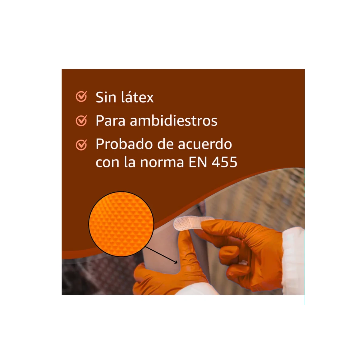Guantes de nitrilo diamantado naranja sin polvo 50 uds | Tallas M, L y XL Guantes desechables ferreteria - Sweet Home