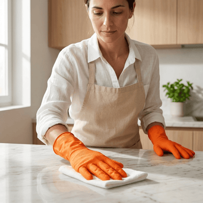 Guantes de nitrilo diamantado naranja sin polvo 50 uds | Tallas M, L y XL Guantes desechables ferreteria - Sweet Home